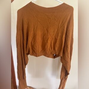 Free People Cropped Slouchy Knit Sweater – One Size